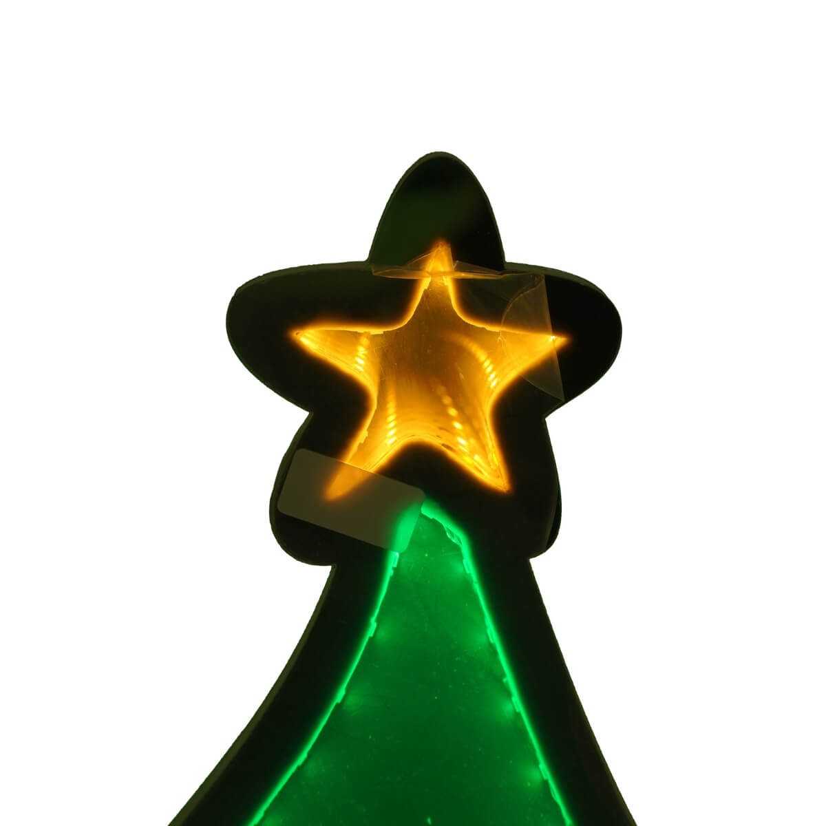 Albero di Natale luminoso con base di legno da esterno - H.60 cm - Foto 4