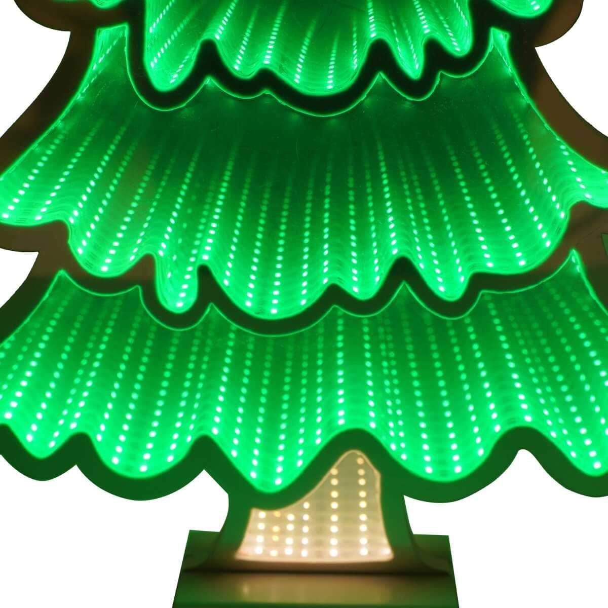 Albero di Natale luminoso con base di legno da esterno - H.60 cm - Foto 5