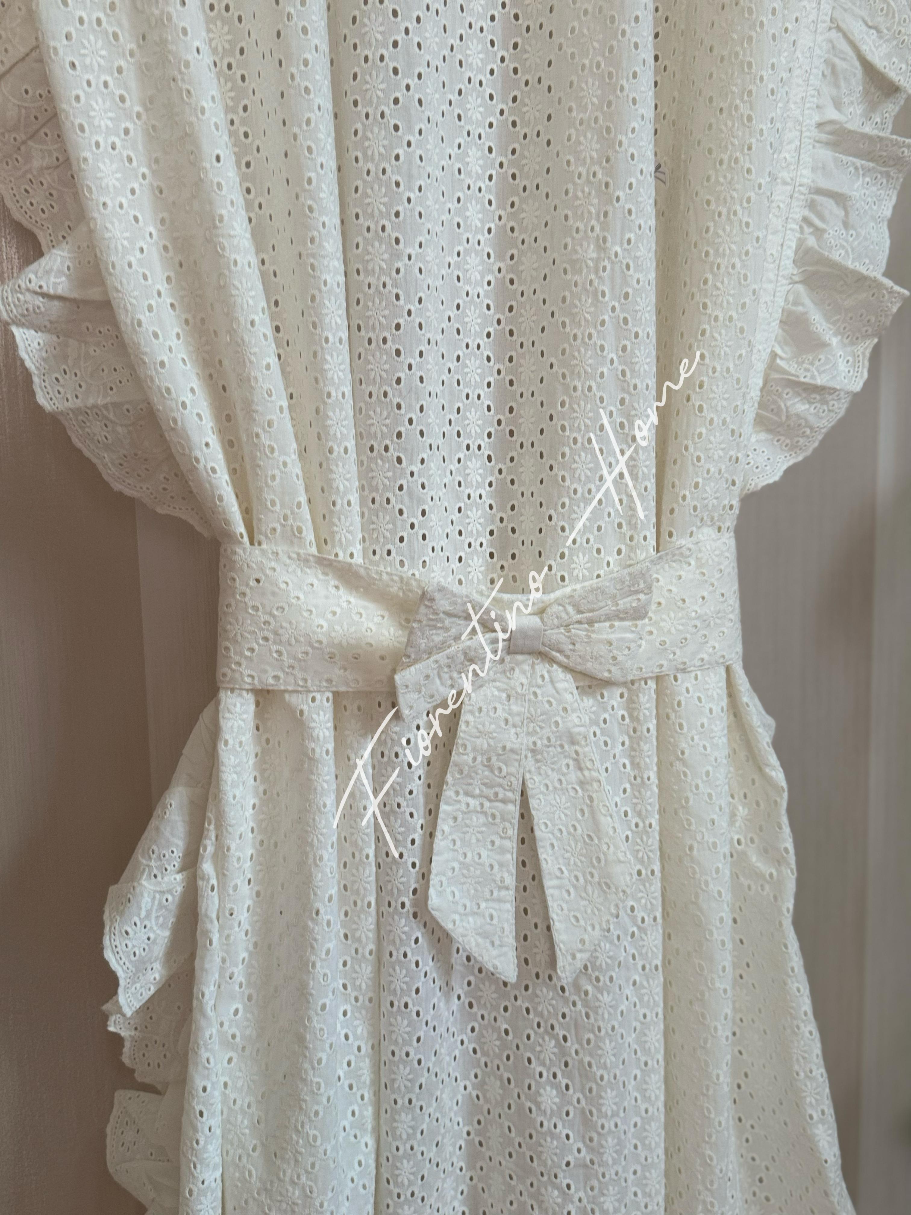 Tenda singola in pizzo sangallo - 150x300 cm - Coccole di Casa