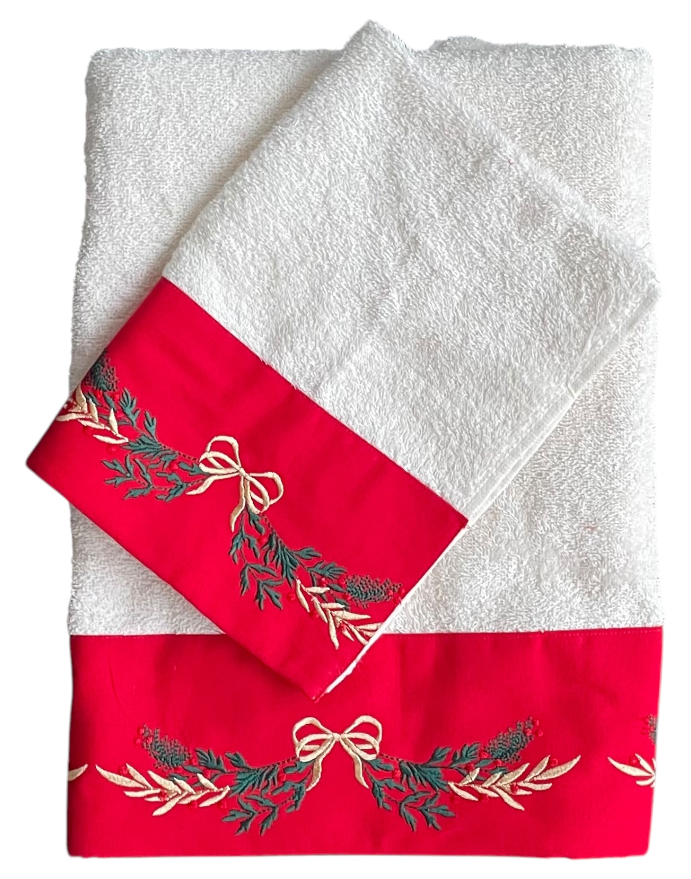 Set asciugamani natalizio viso+ospite in spugna FANCY - 40x60+60x110 cm - Vari colori - Clodette