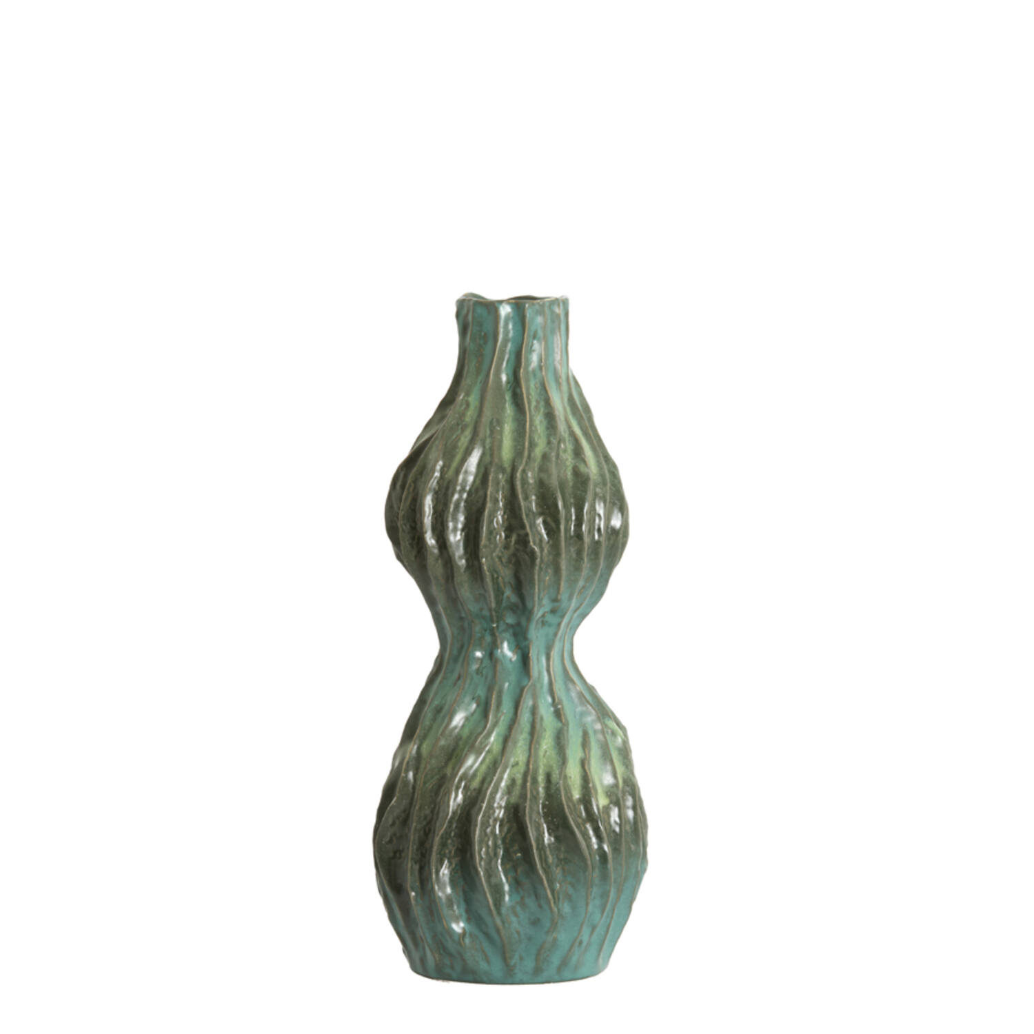 Vaso decorativo in ceramica petrolio VANIA - H.39x15.5x16.5 cm - Light e Living
