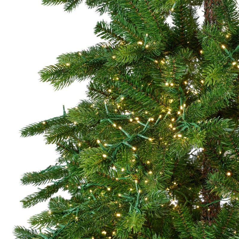 Albero di natale verde Galloway in PE e PVC c/4000 led - H.210x130 cm - Kaeming - Foto 3