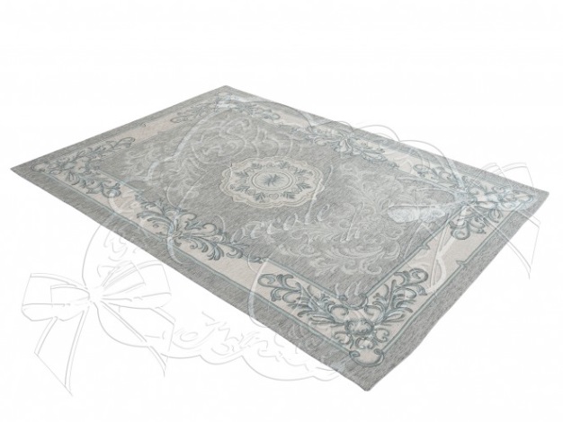 Tappeto con antiscivolo jacquard Swamy celeste polvere - 85x150 cm - Coccole di Casa