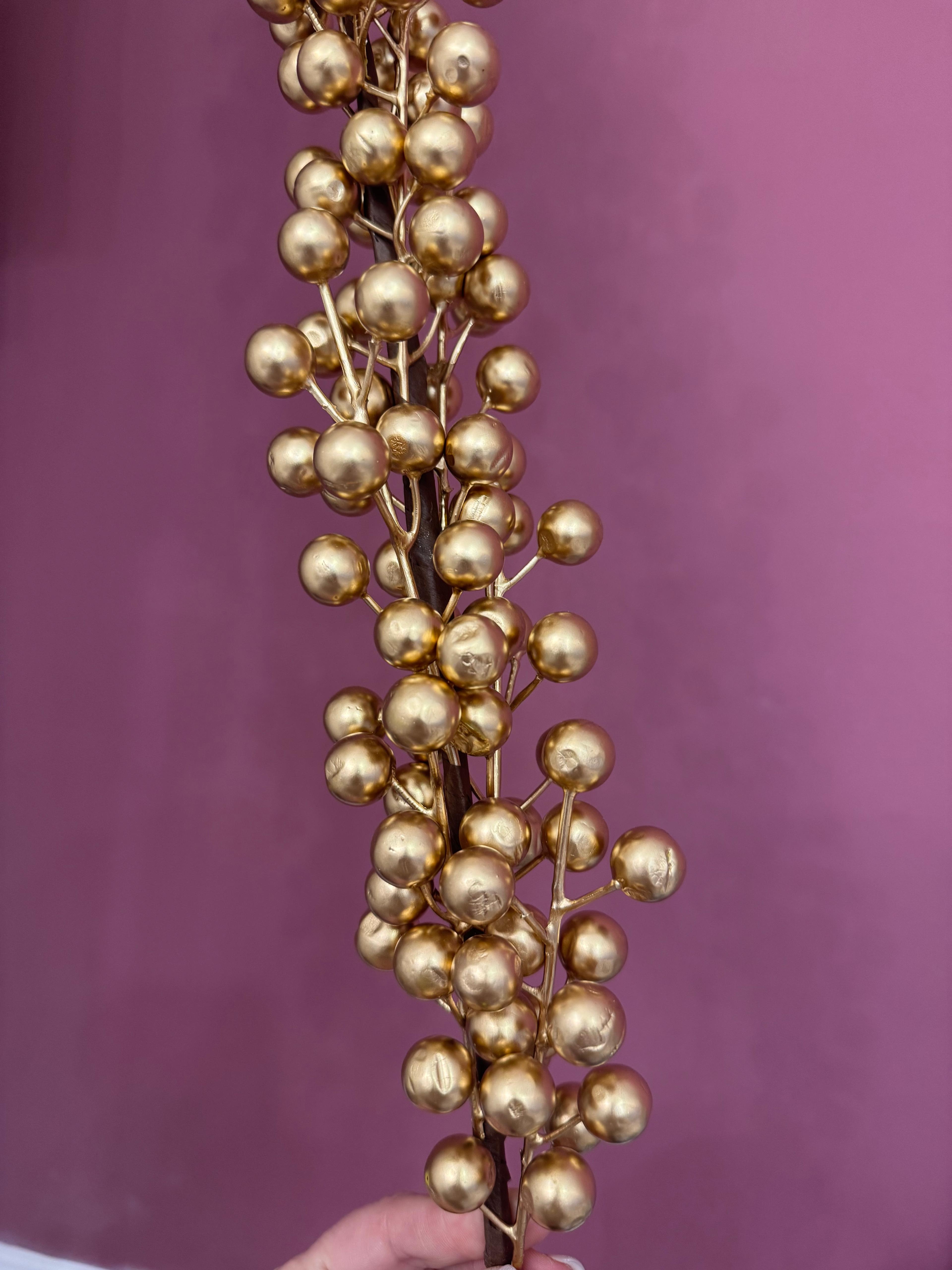 Ramo bacche dorato - H.90 cm - Fiori di Lena