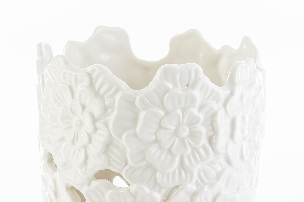Vaso in porcellana bianca - 14x29 cm