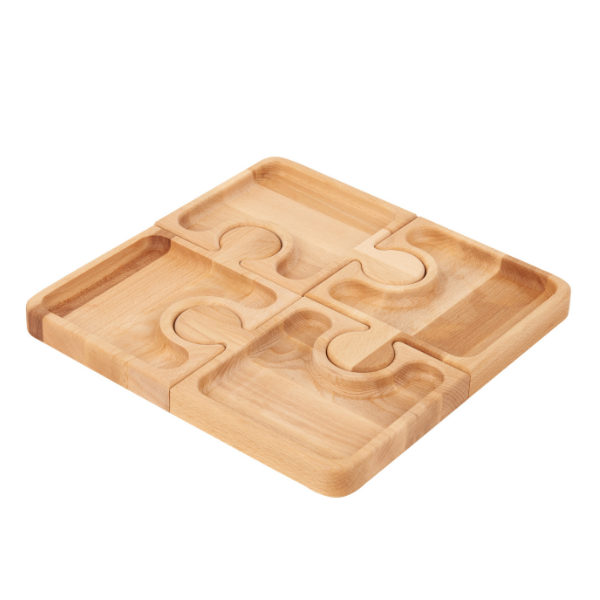 Vassoio per aperitivo puzzle in legno di faggio  - 33x33 cm - Fiorentino Home