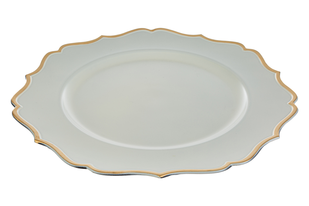 Sottopiatto natalizio in melamina panna/oro - diam.33 cm - Le Stelle