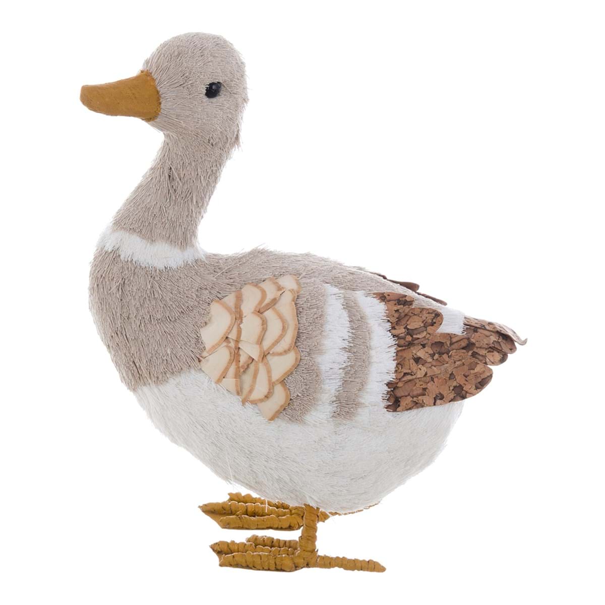 Decoro paperella in piedi in materiali naturali - Collezione Pomona - 20x12x22 cm - Blanc Mariclo