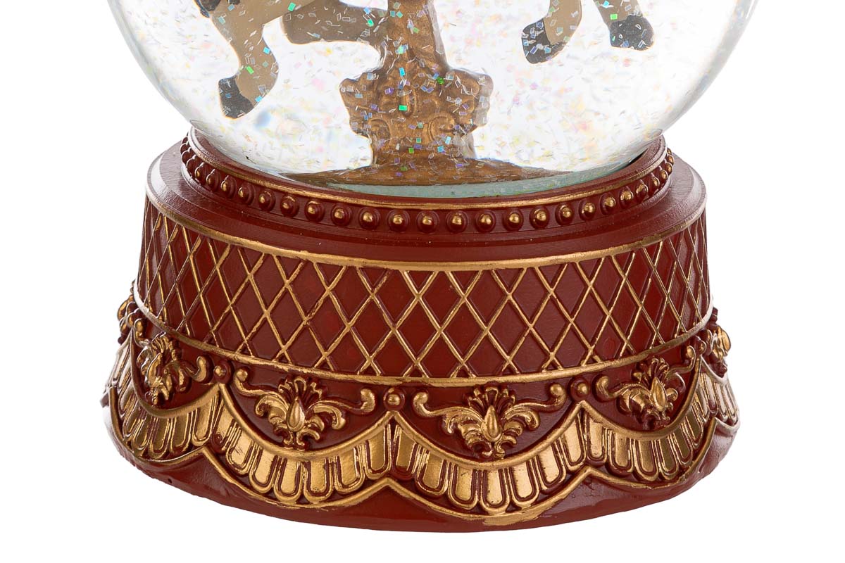 Sfera acqua c/cavalluccio in vetro con musica - H.17.5x12 cm - Le Stelle