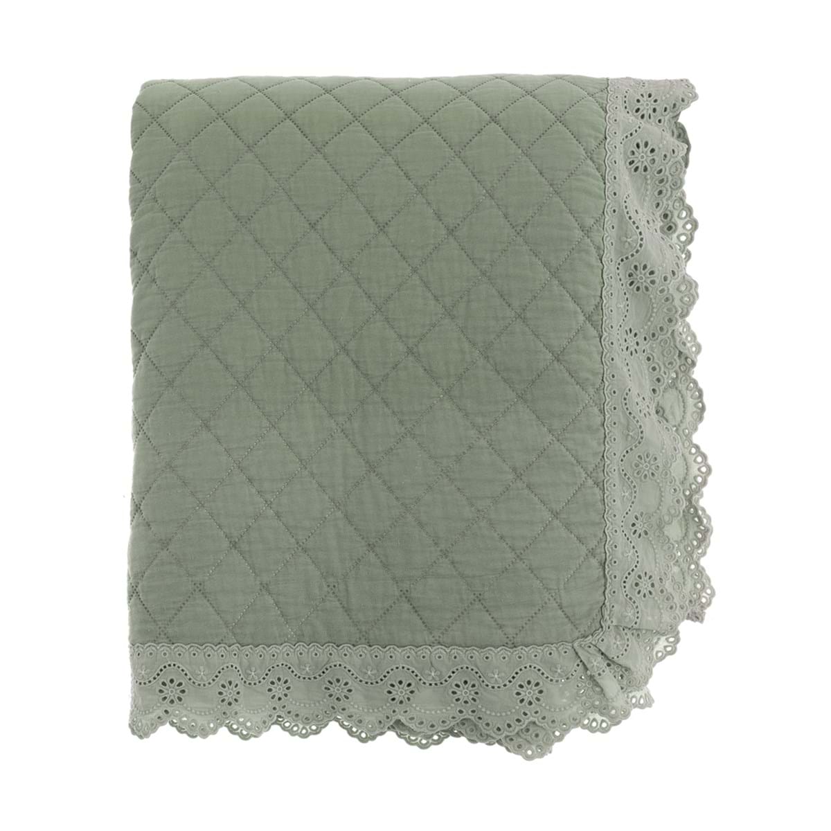 Trapuntino matrimoniale con pizzo 260x260 + 2 copriguanciali 50x80 cm - 2 varianti - Blanc Mariclo - Foto 3