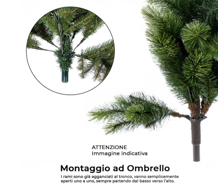 Albero di Natale verde Terminio in pe +pvc - H.150 cm - Foto 5