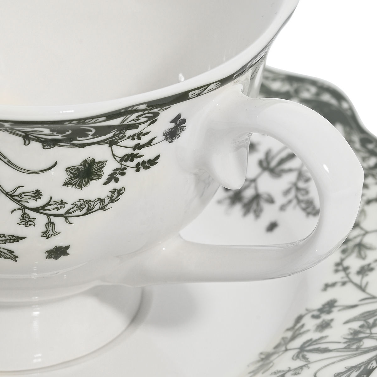 Set 6 tazzine da caffe' con piattino in ceramica verde - 90 ml - Estia