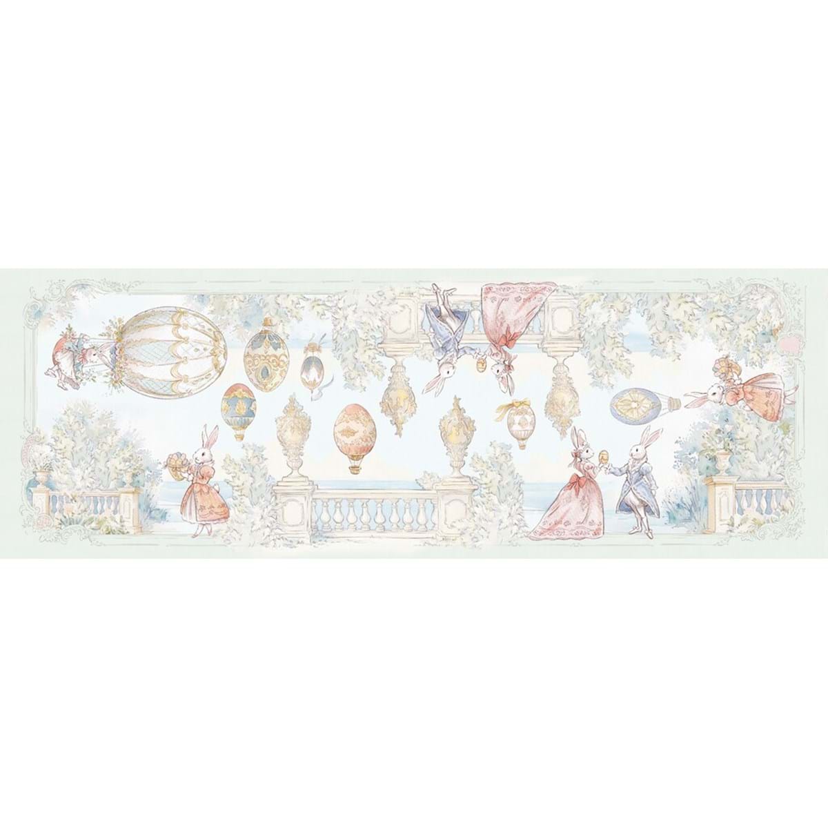 Runner in cotone con stampa pasquale - Rococo Collection - 55x160 cm - Blanc Mariclo