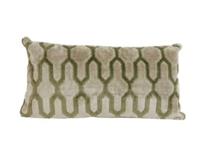Cuscino arredo rettangolare velluto mod.JEMBANA verde oliva - 60x30 cm - Light e Living