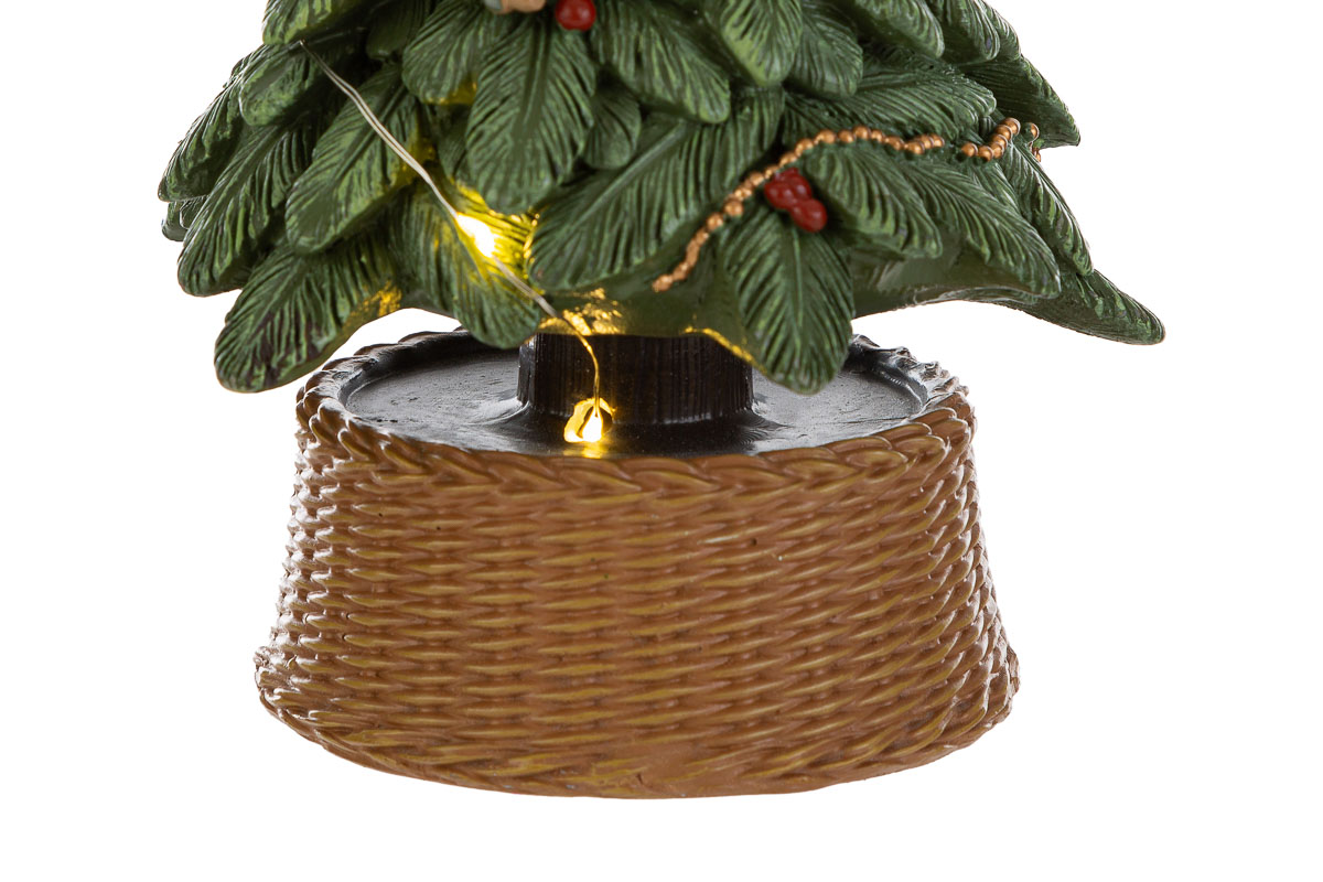 Albero natalizio in resina c/led - H.25.5x12.5 cm - Le Stelle