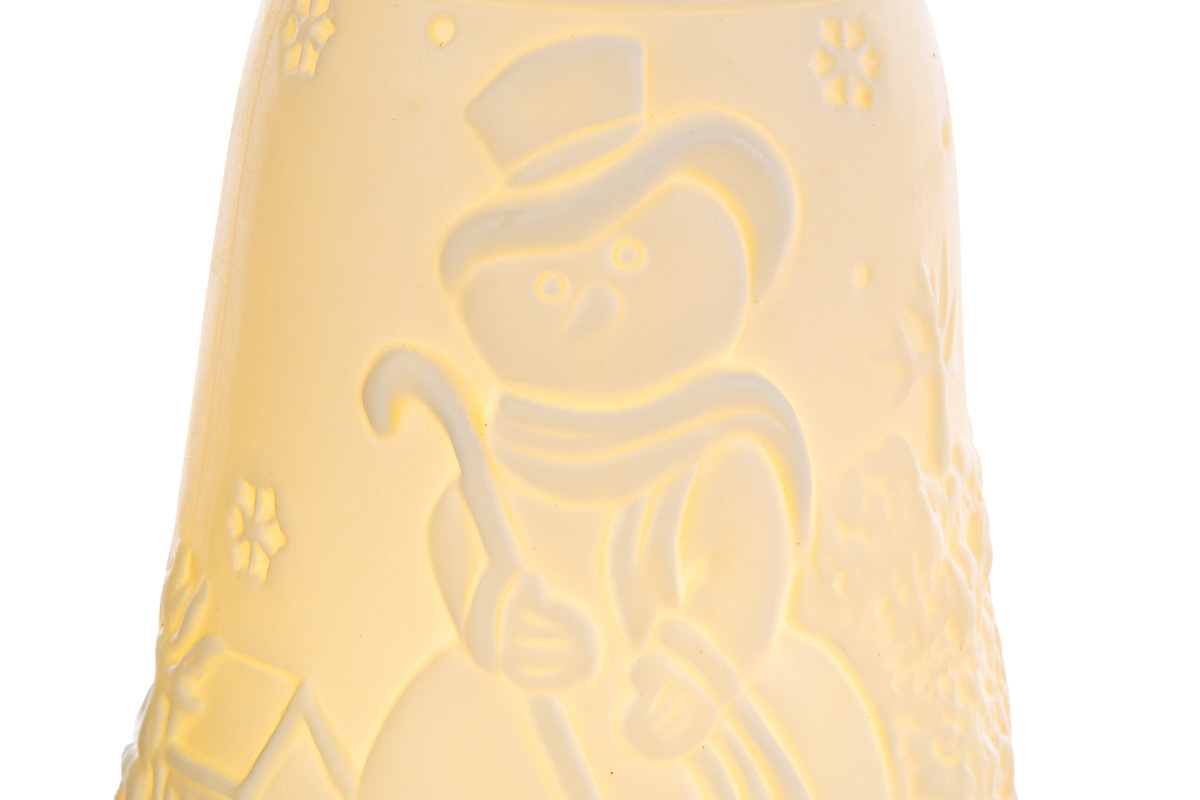 Campana in porcellana bisquit con led - 3 varianti - H.13.5x10.5 cm