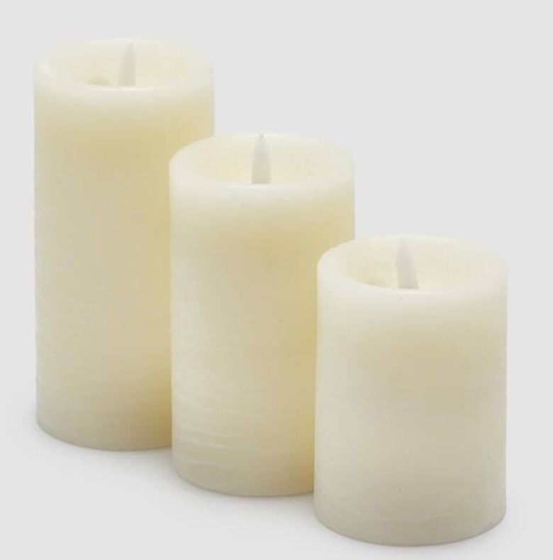 Set 3 candele in cera a led SOFFIO - H.15 cm - 12 cm - 10 cm - vari colori -  EDG