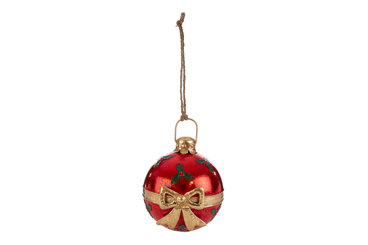 Palla di Natale da appendere in metallo - 16.5x18 cm - Le Stelle
