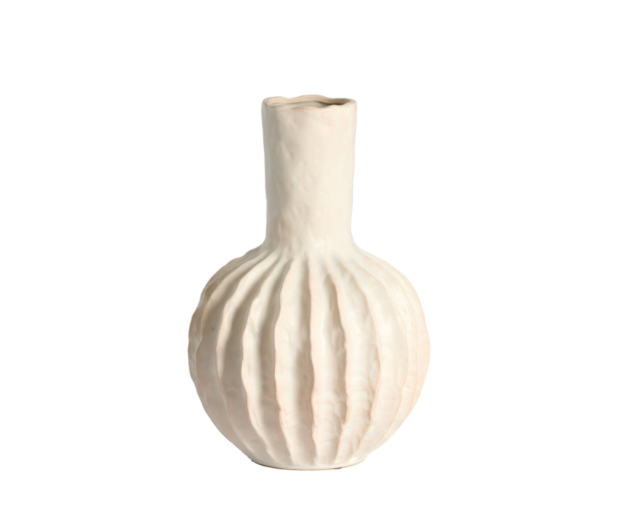 Vaso in ceramica mod.SENAGO panna - H.40.5x27 cm - Light e Living