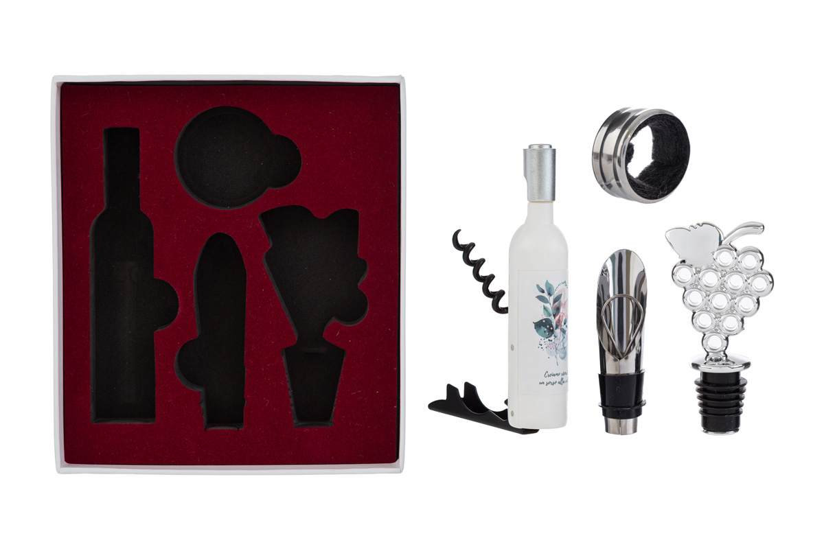 Sorsi d'Amore - Set 4 pz accessori vino con astuccio - Le Stelle