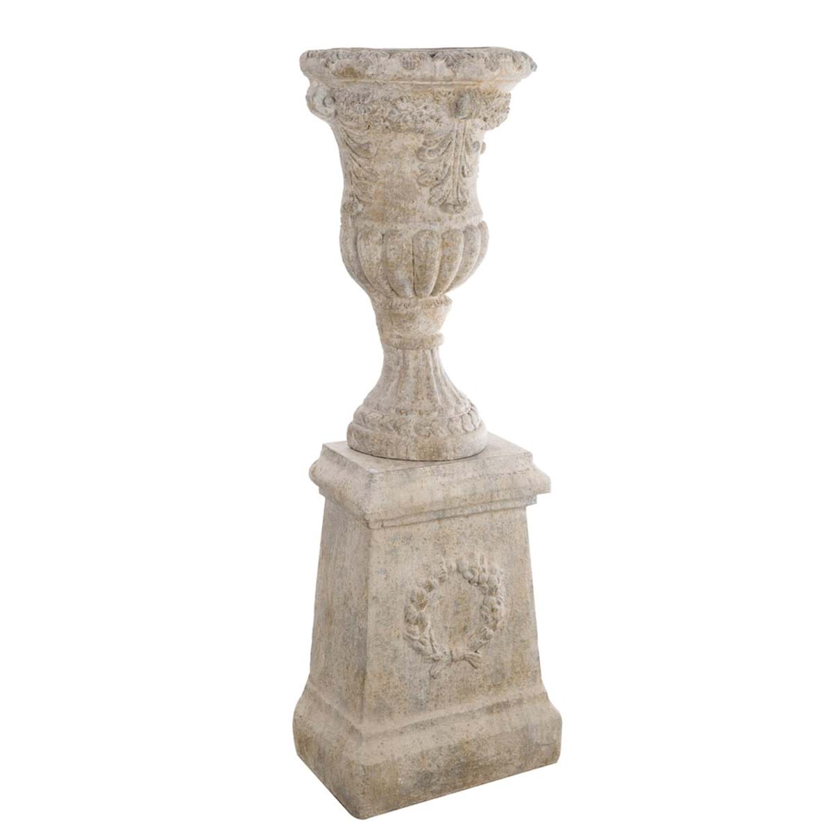 Set 2 decorazioni da parete in resina vaso + base - Coll. Epoca Collection - H.134x24x47 cm - Blanc Mariclo