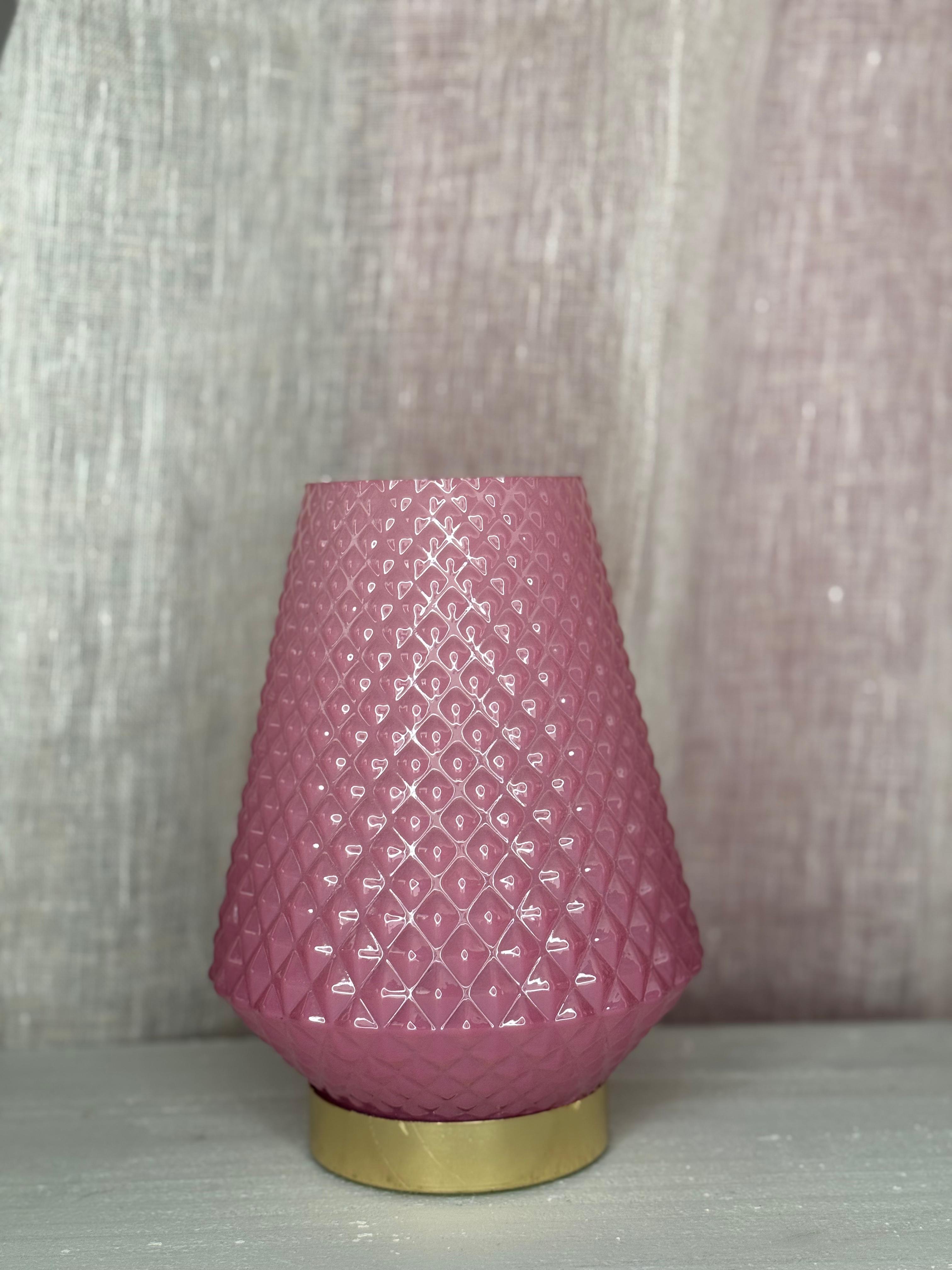 Lampada a batterie in vetro - vari colori - H.20 cm