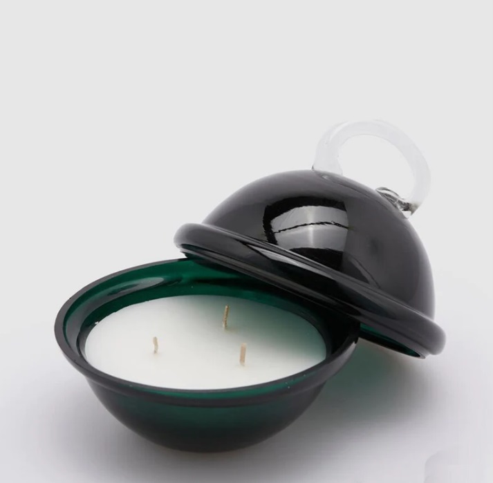 Candela c/vetro sonaglio - diam. 19 cm - 2 colori - EDG