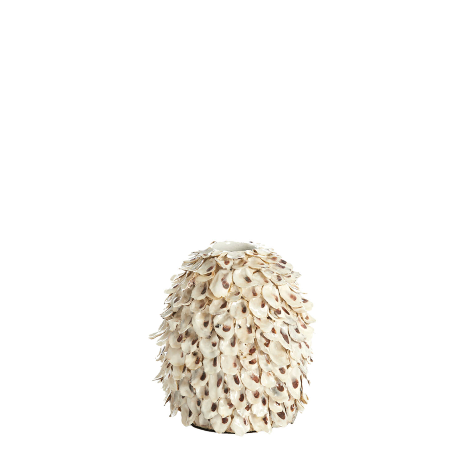 Vaso decorativo in bambu c/conchiglie UBATE- H.21x20 cm - Light e Living