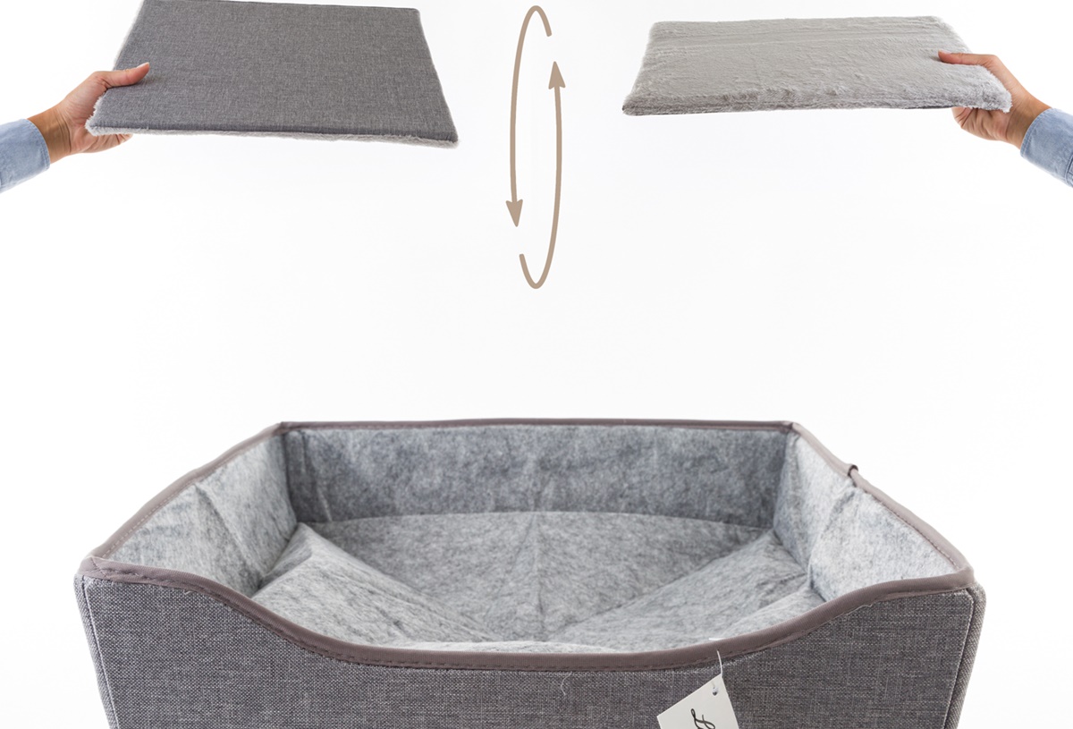 Cuccia pieghevole col.grigio per animali domestici - 40x40xh.36 cm - Le Stelle
