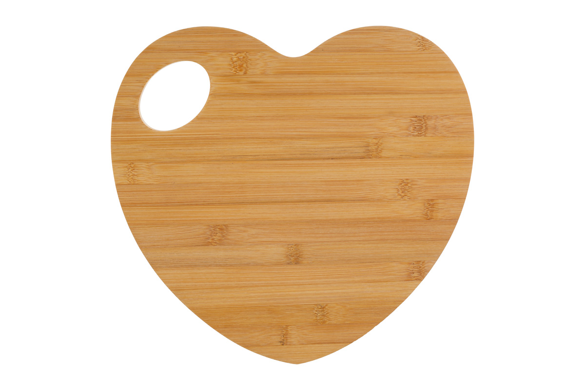 Tagliere cuore in legno c/box - 34x32.5 cm - Le Stelle