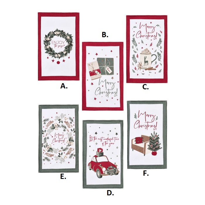 Set 2 strofinacci con borsa - 40x70- 13x17 cm - Nuvole di Stoffa