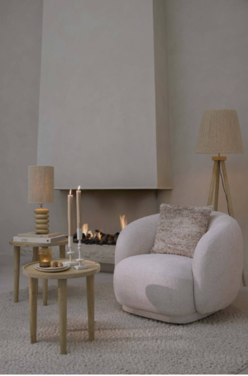 Cuscino arredo bouclè marrone chiaro quadrato mod.MEZOKI - 45x45 cm - Light e Living