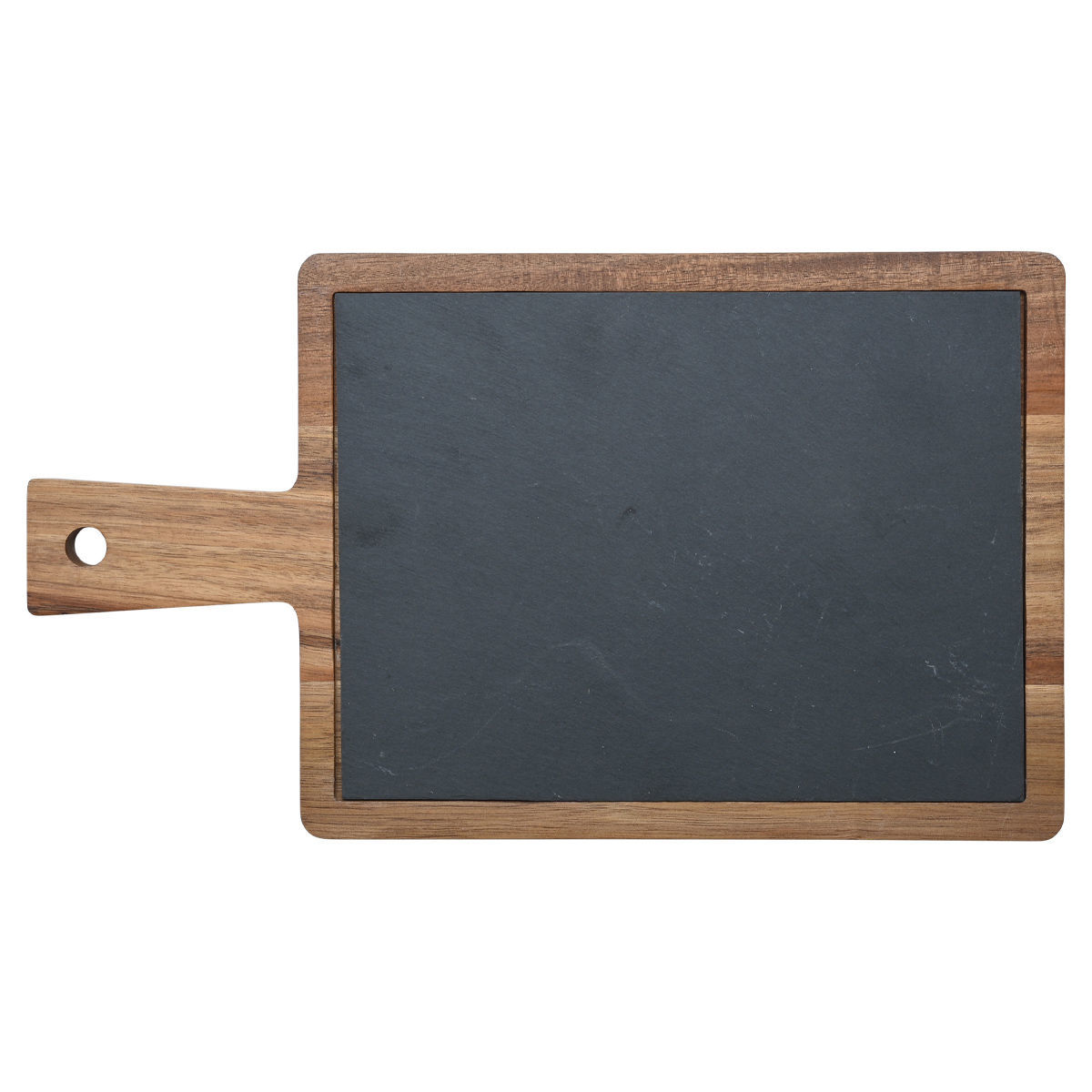 Tagliere da portata in ardesia con base in legno di acacia - 35x20 cm - Estia