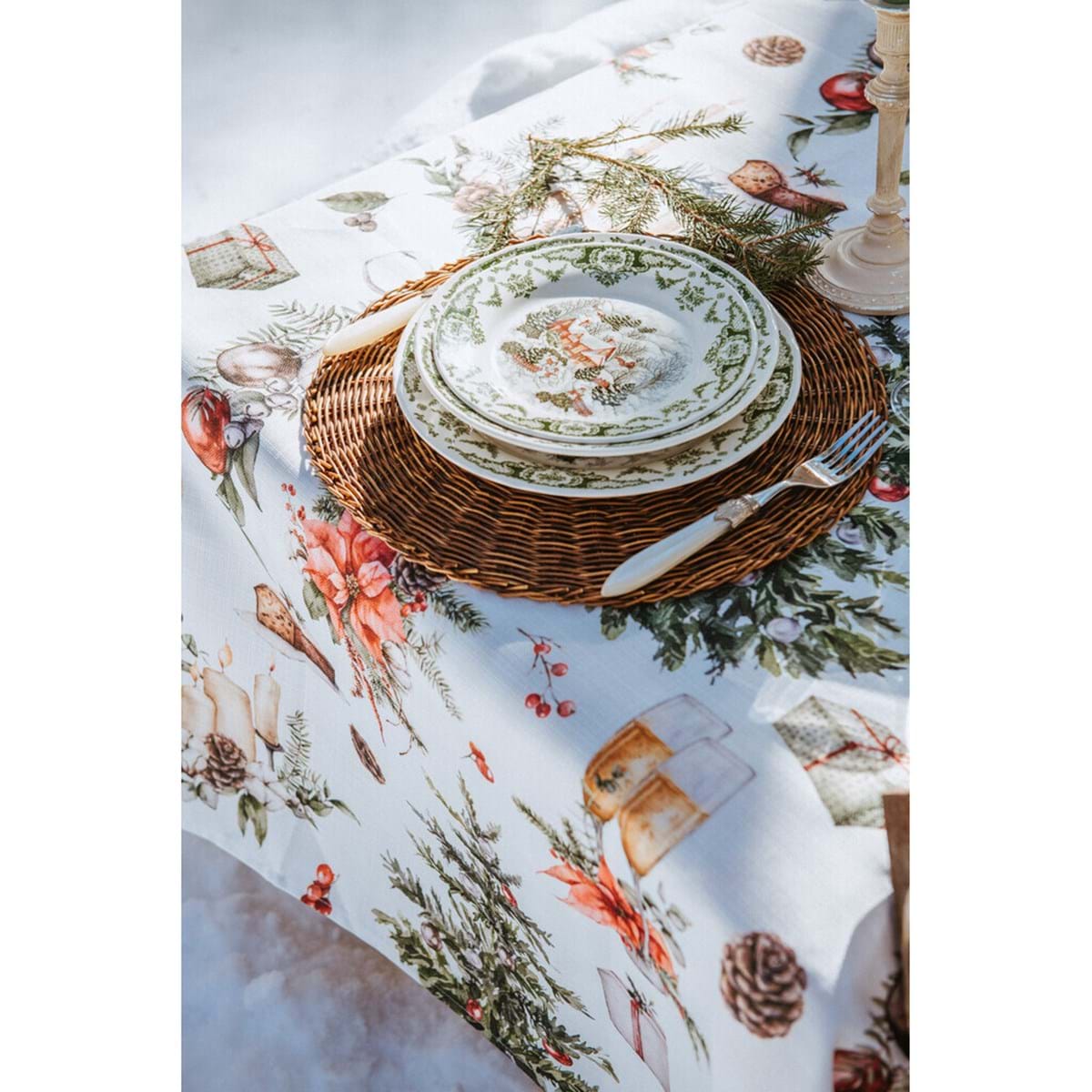 Servizio 18 pz natalizio in ceramica  Winter Wonderland - Blanc Mariclo
