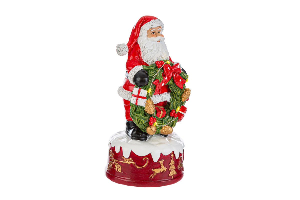 Carillon babbo natale in resina con luci led - H.20.5 cm