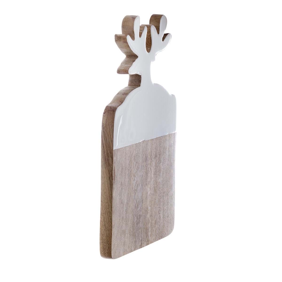 Tagliere con renna in legno di mango - Collezione Agrifoglio - 21x36x2 cm - Blanc Mariclo