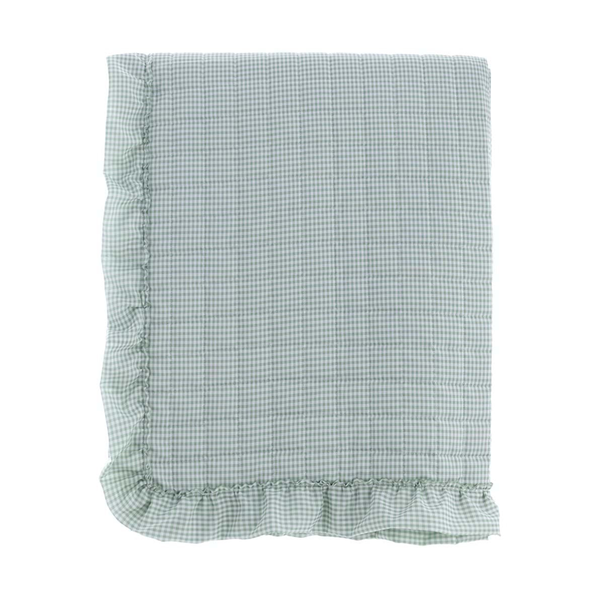 Trapuntino matrimoniale a quadretti con gala - Linea Sogno Vichy -  260x260 cm - Blanc Mariclo