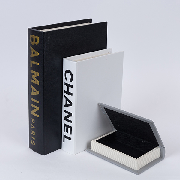 Set 3 libri contenitore nero -bianco -grigio - 30x21/23x17/16x11 cm - Eurolamp