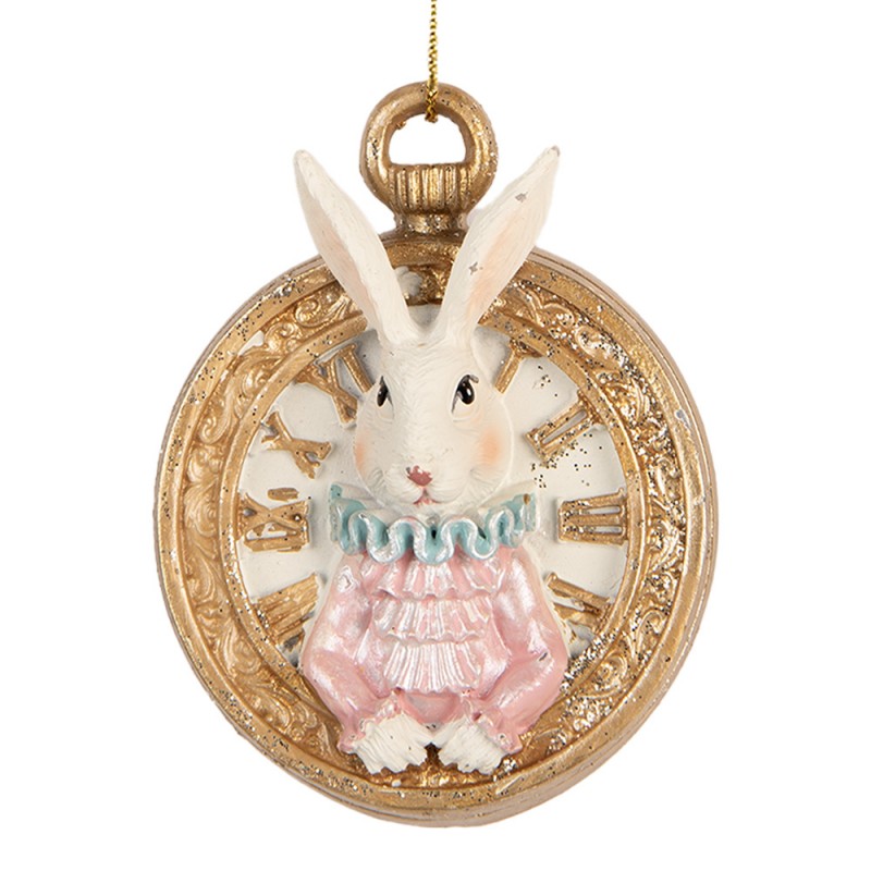Decorazione da appendere coniglio nell'orologio - H.7 cm - Clayre e Eef