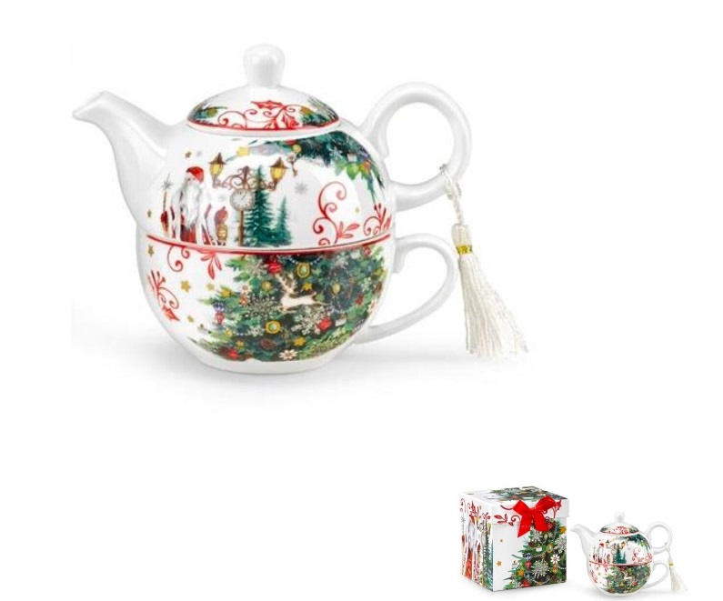 Teapot natalizia in ceramica - Xmas Dream - 14x15 cm - Fade