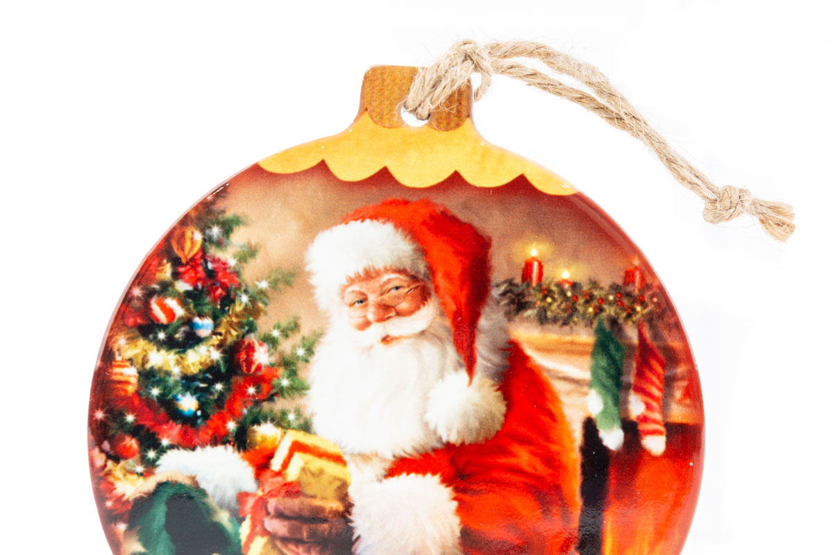 Poggia moka natalizio in ceramica babbo natale - fantasia casuale - 10x11 cm