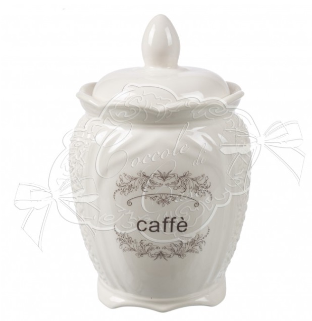 Set 3 barattoli in ceramica linea Rose - H17x11 cm - Coccole di casa