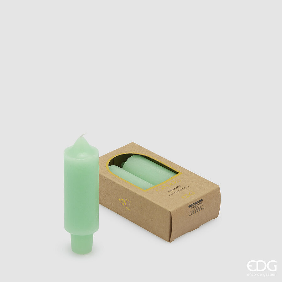 Confezione 2 pz candela stelo solid - H.12.5 cm - vari colori -  EDG