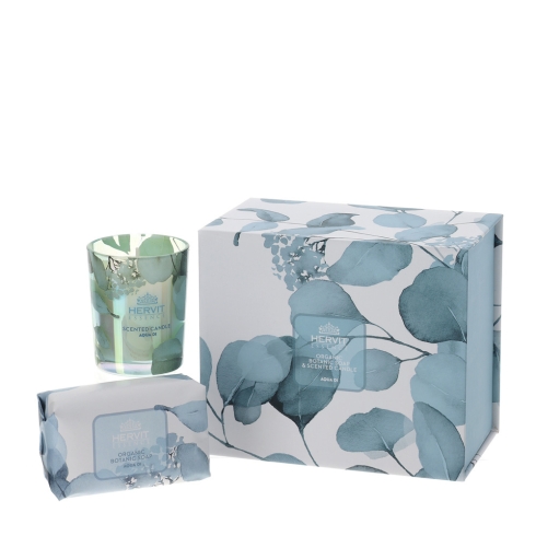 Set candela + sapone linea Botanic - vari colori - Hervit