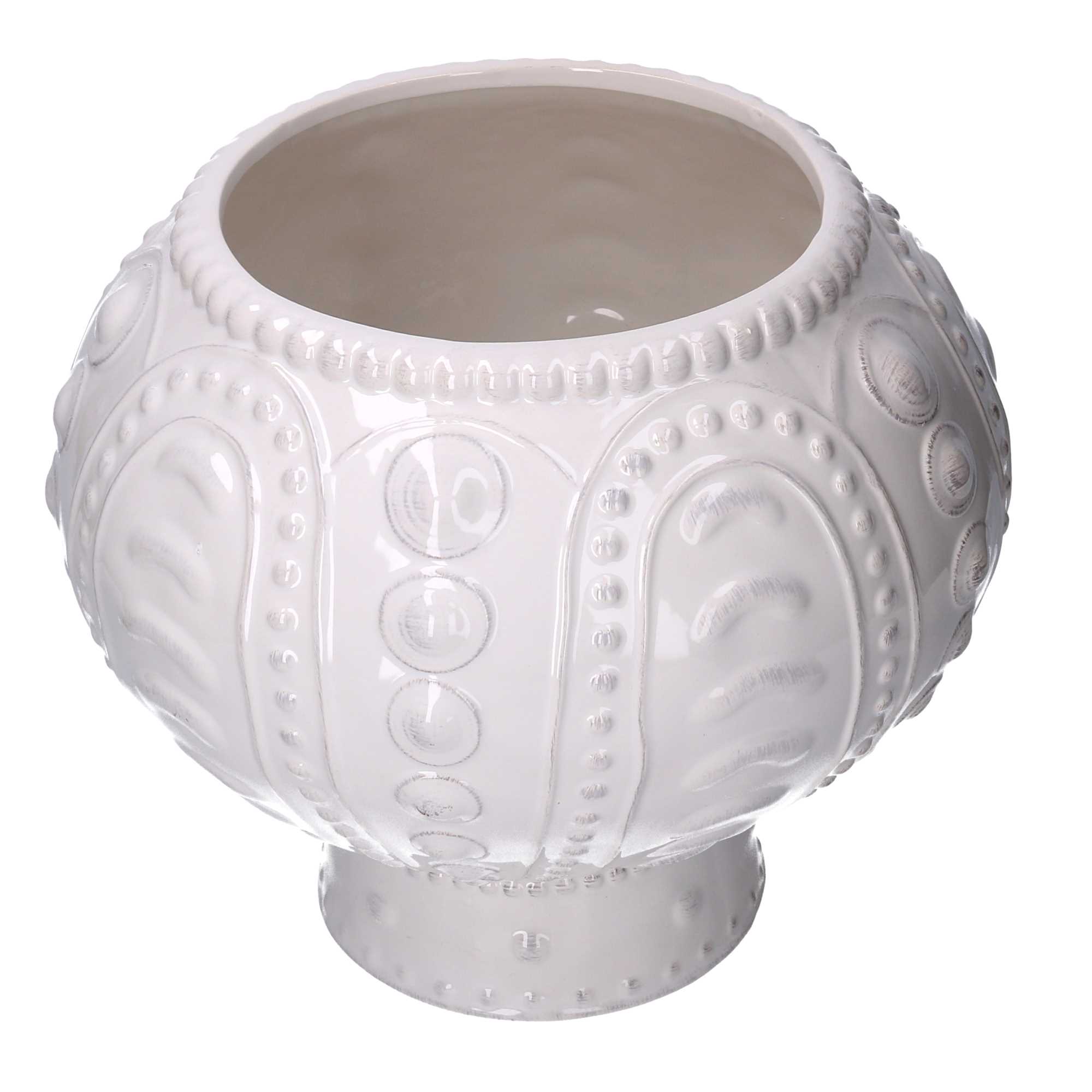 Vaso in ceramica bianco - H.27x31 cm - Vacchetti