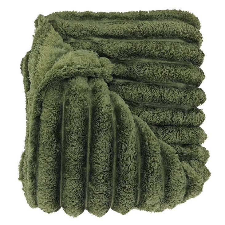 Plaid pellicciato a coste Romee - 150x200 cm - vari colori - Unique Living