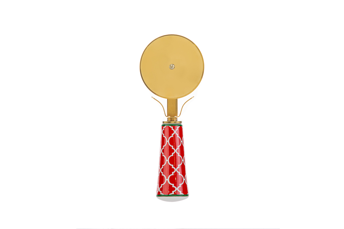 Taglia pizza natalizio c/astuccio - H.15 cm