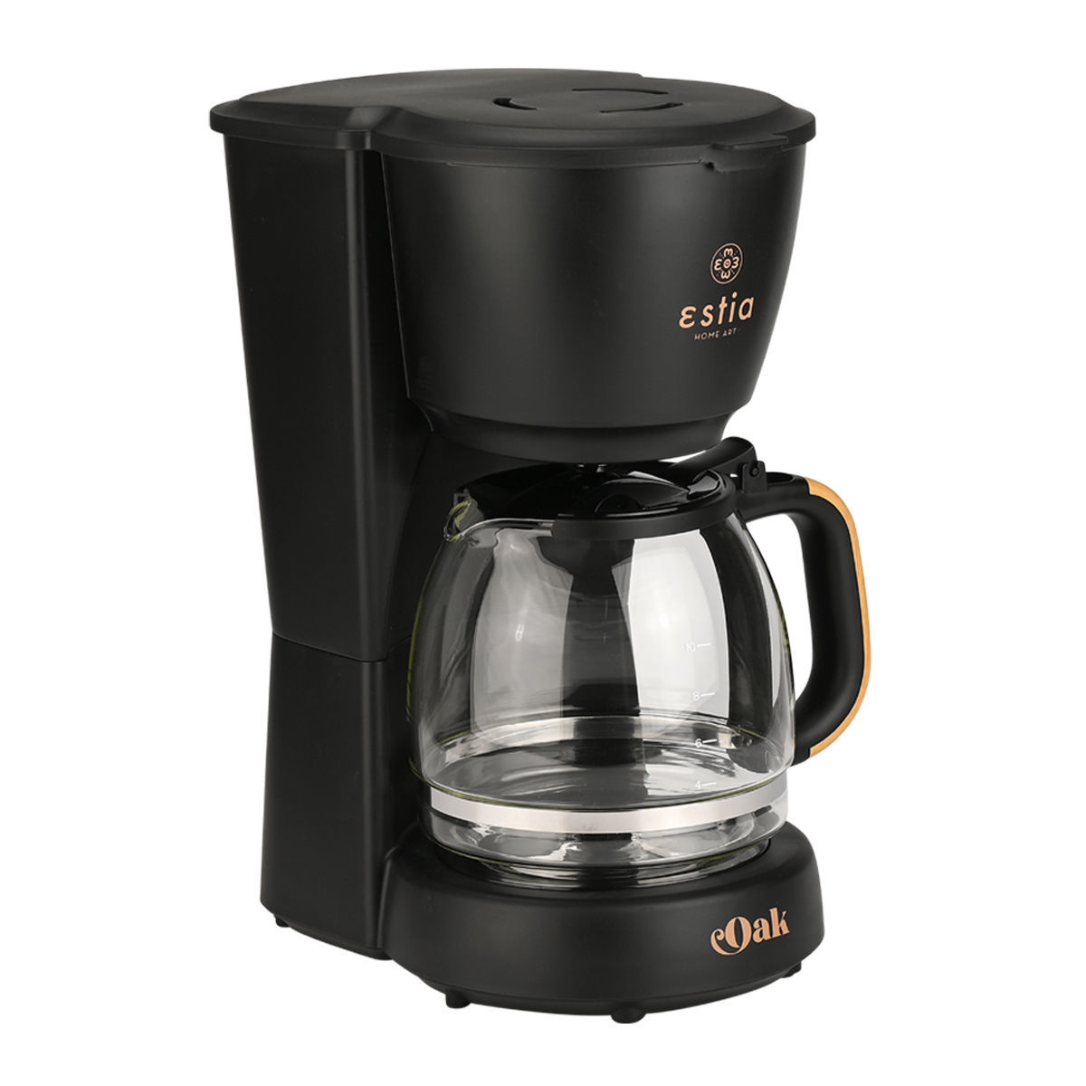 Macchina del caffe americano in plastica rovere con caraffa in vetro da 1.25 Lt - Estia