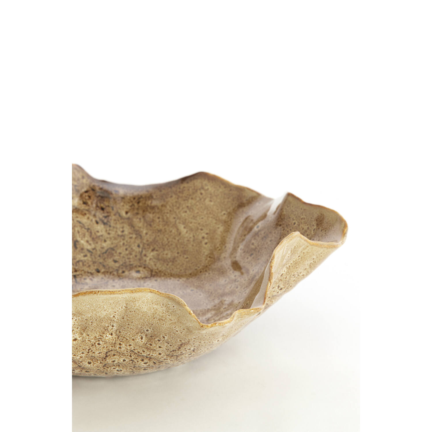 Centrotavola in ceramica marrone Banda - 34x31x11 cm - Light e Living