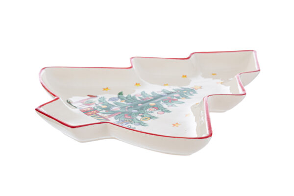 Vassoio in ceramica albero di natale - 28x25 cm